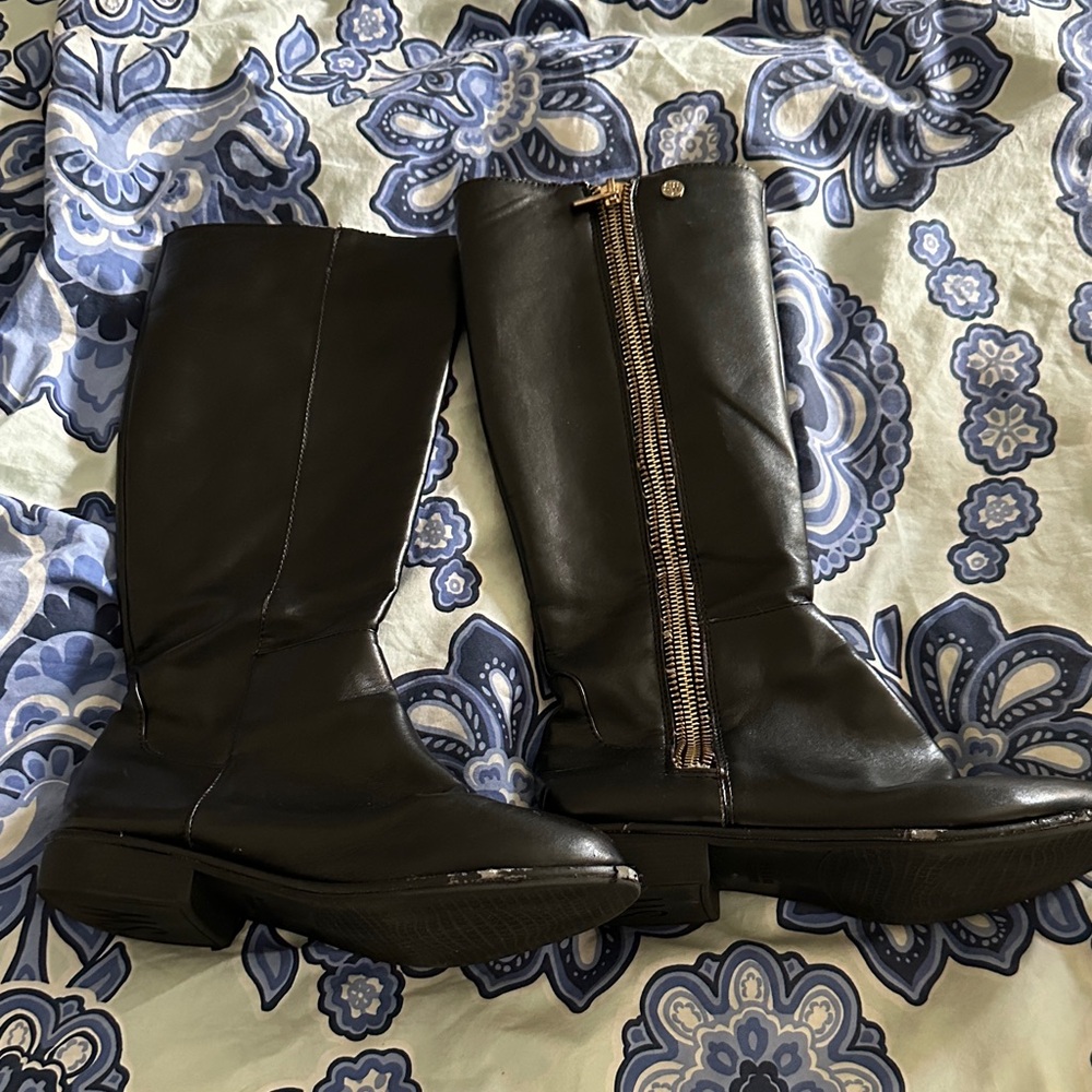 Stuart Weitzman Girls Black Leather Knee-High Boots